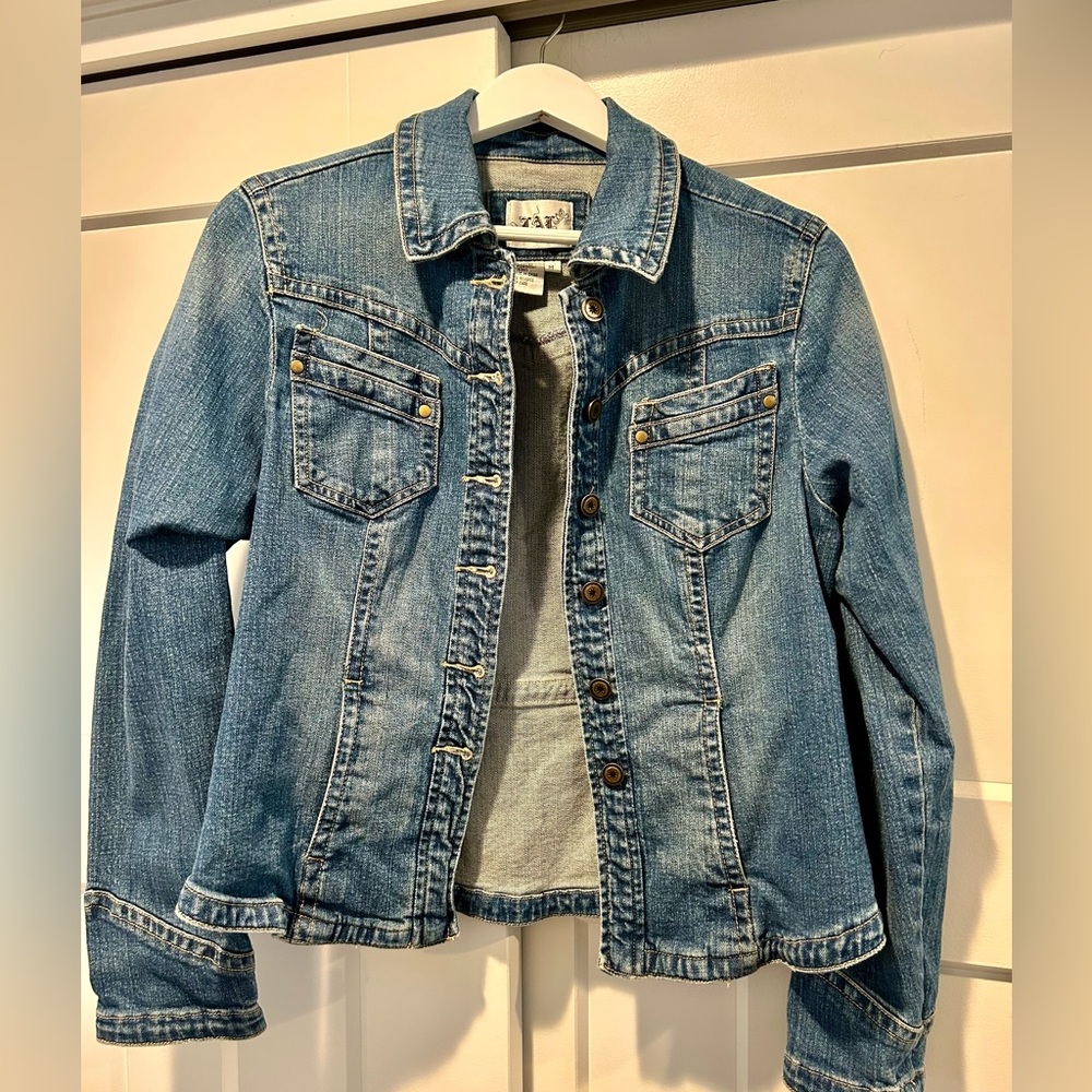 Live A Little Jean Jacket Sz M. Excellent condition, smoke-free home.